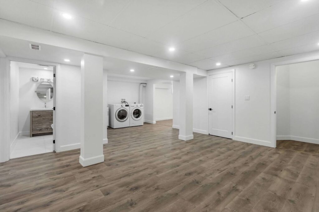 a white basement