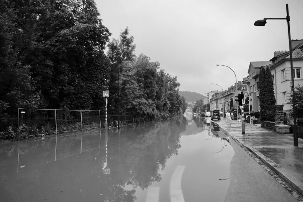 a flooded street