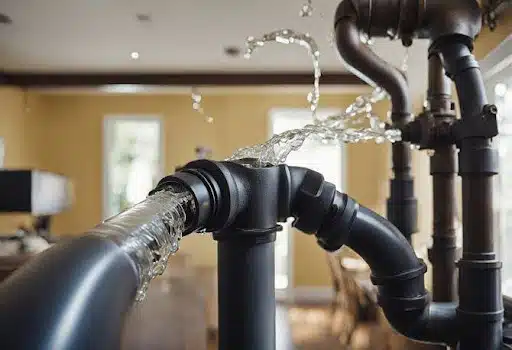 Water leaking from a pipe