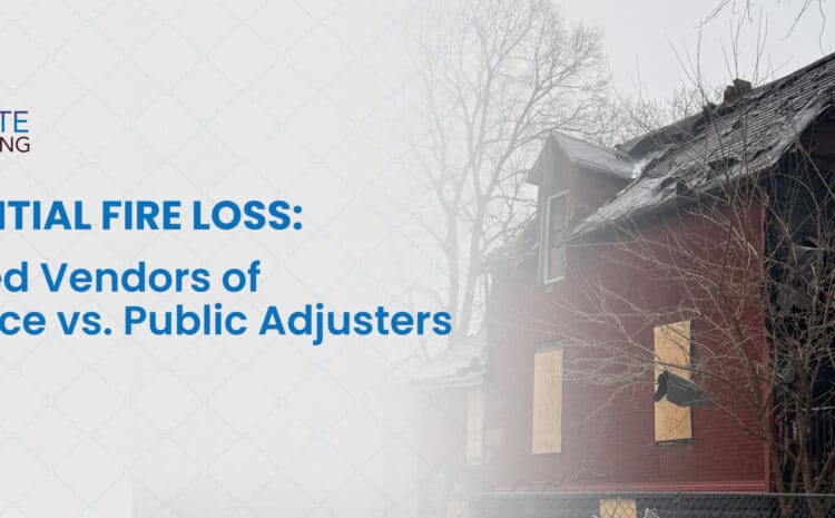 Residential Fire Loss: Preferred Vendors of Insurance vs. Public Adjusters