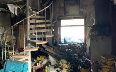 interior of a house after a fire